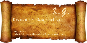 Kramarik Gabriella névjegykártya